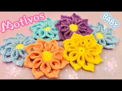 Flores Para Blanket De Bebé Tejidas A Crochet.