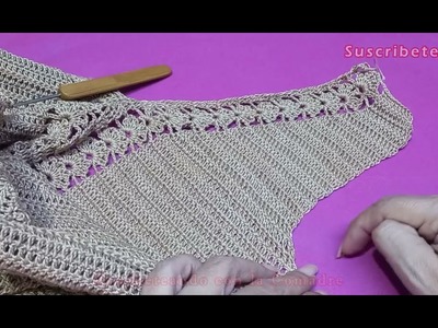 ???????? tutorial blusa o top cuello V tejido a crochet parte#2 fácil rápido crocheteando con la comadre