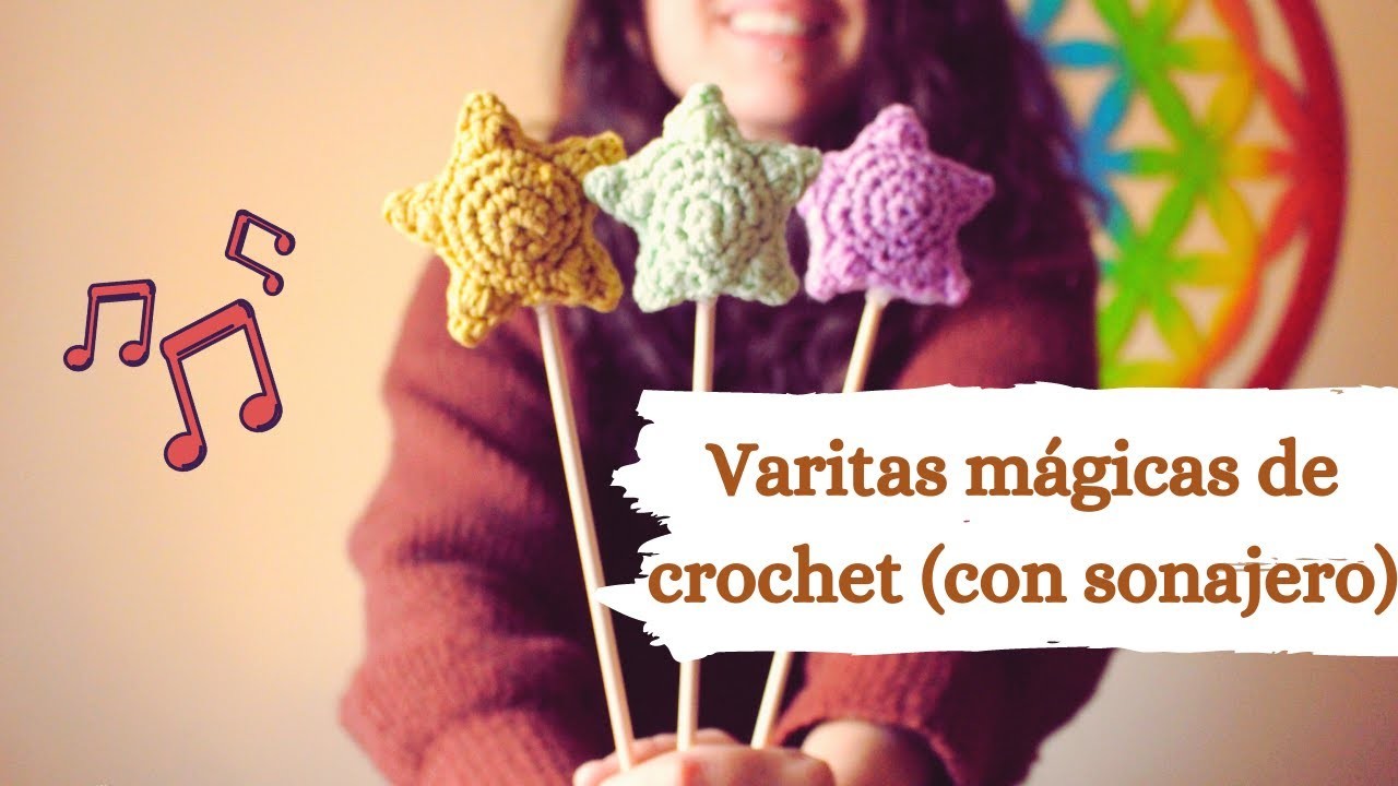 ⭐VARITA MÁGICA de Crochet (con sonajero)