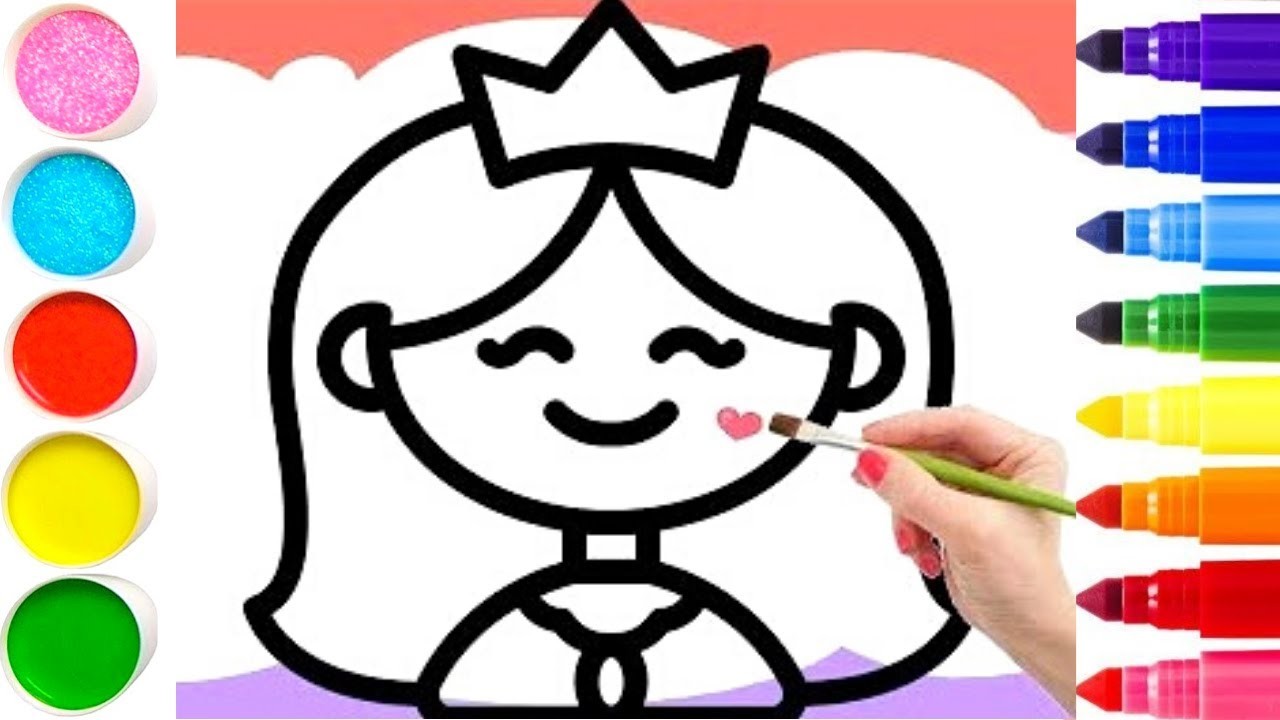 Dibuja y Colorea Una Princesa ???????????????? Dibujos Para Niños