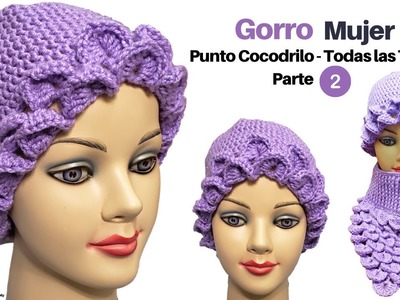 Aprende a Tejer a Ganchillo   Gorro a Crochet con Punto Cocodrilo Part 2