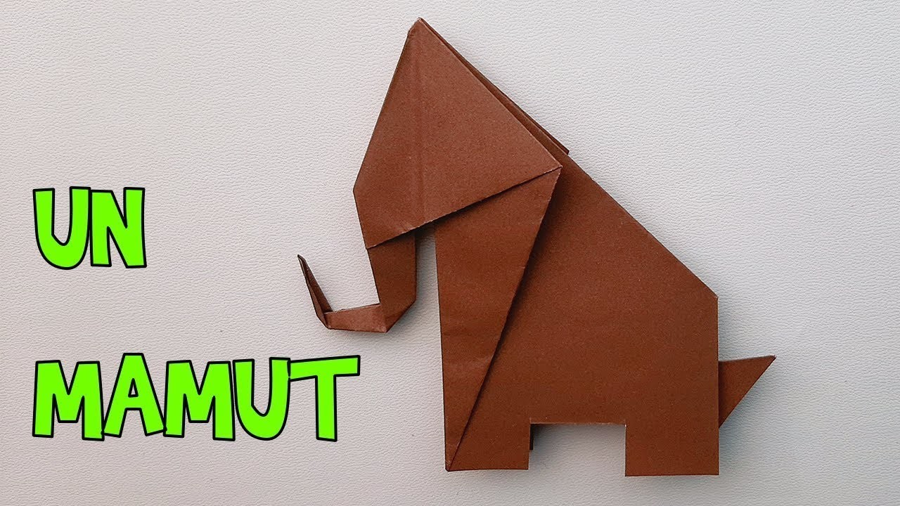 Como hacer un mamut de papel fácil, origami papiroflexia  | mi denali