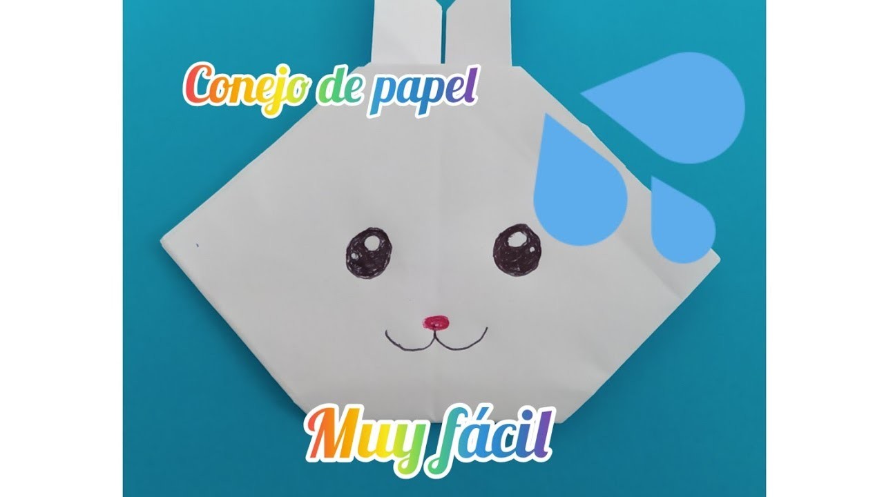 Como hacer una carita de conejo, origami fácil para niños.