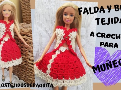 Falda y Blusa Tejidas a Crochet para Muñeca paso a paso