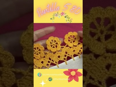 PUNTILLA DE FLORES #Crochet #PuntillasFaciles #PuntillasMaribel #DIY #Puntillas