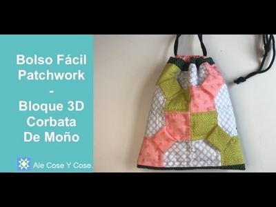 Bolso Patchwork Fácil Corbatas de Moño 3D. 3D Bow Tie Easy Patchwork Bag