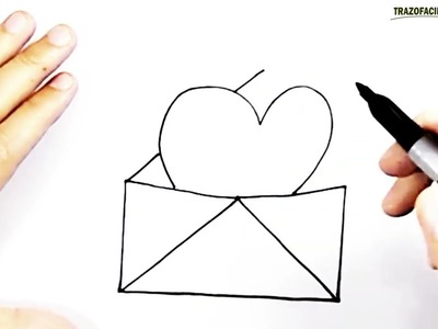 ✍️Como dibujar una carta de amor Dibujo de tarjeta ???? ????Dibujos faciles para niños ✏️TRAZOFACIL .