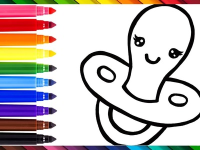 Dibuja y Colorea Un Lindo Chupete Arcoiris ???????? Dibujos Para Niños