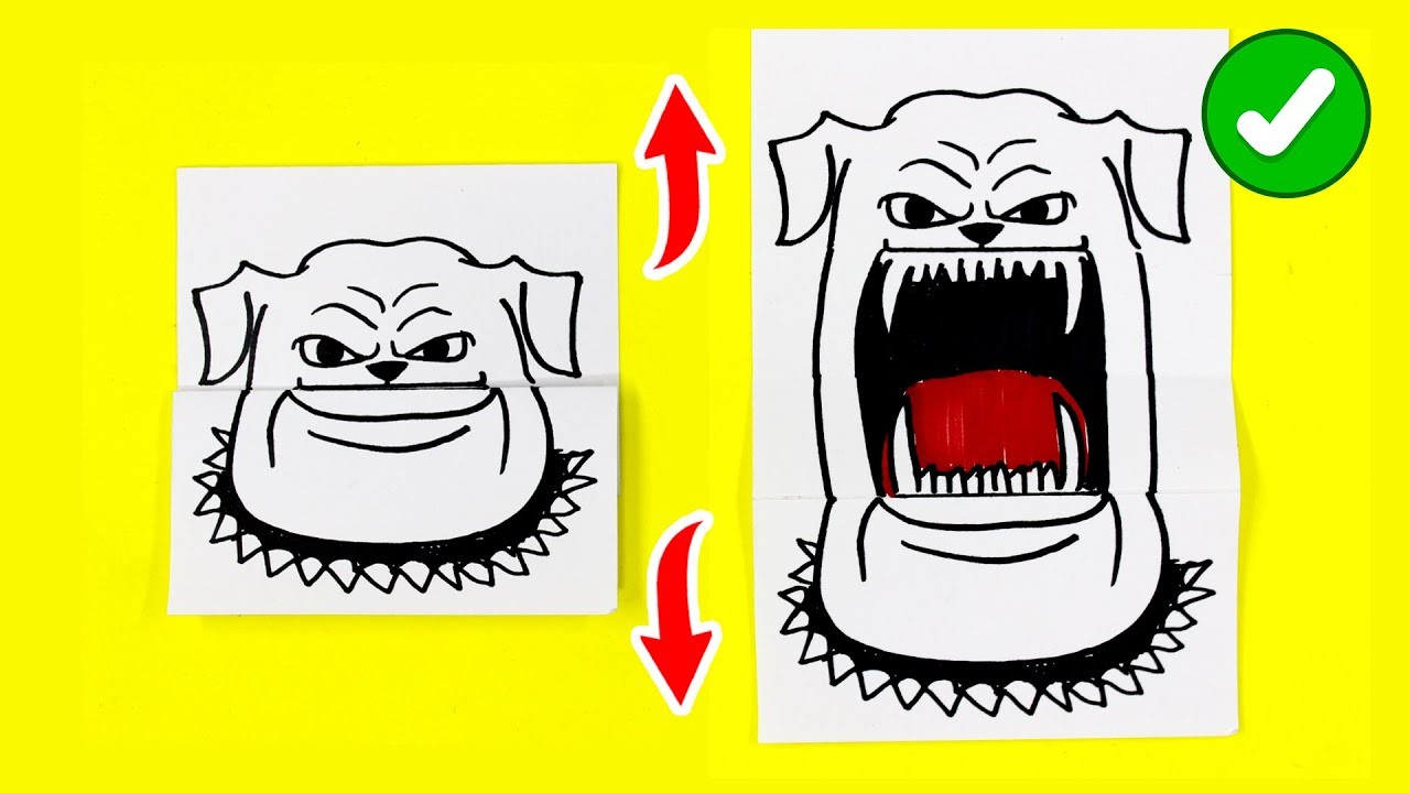 ???? Dibujo SORPRESA - Como Dibujar un PERRO Animado ABREBOCAS - Perro con dientes - Easy Art