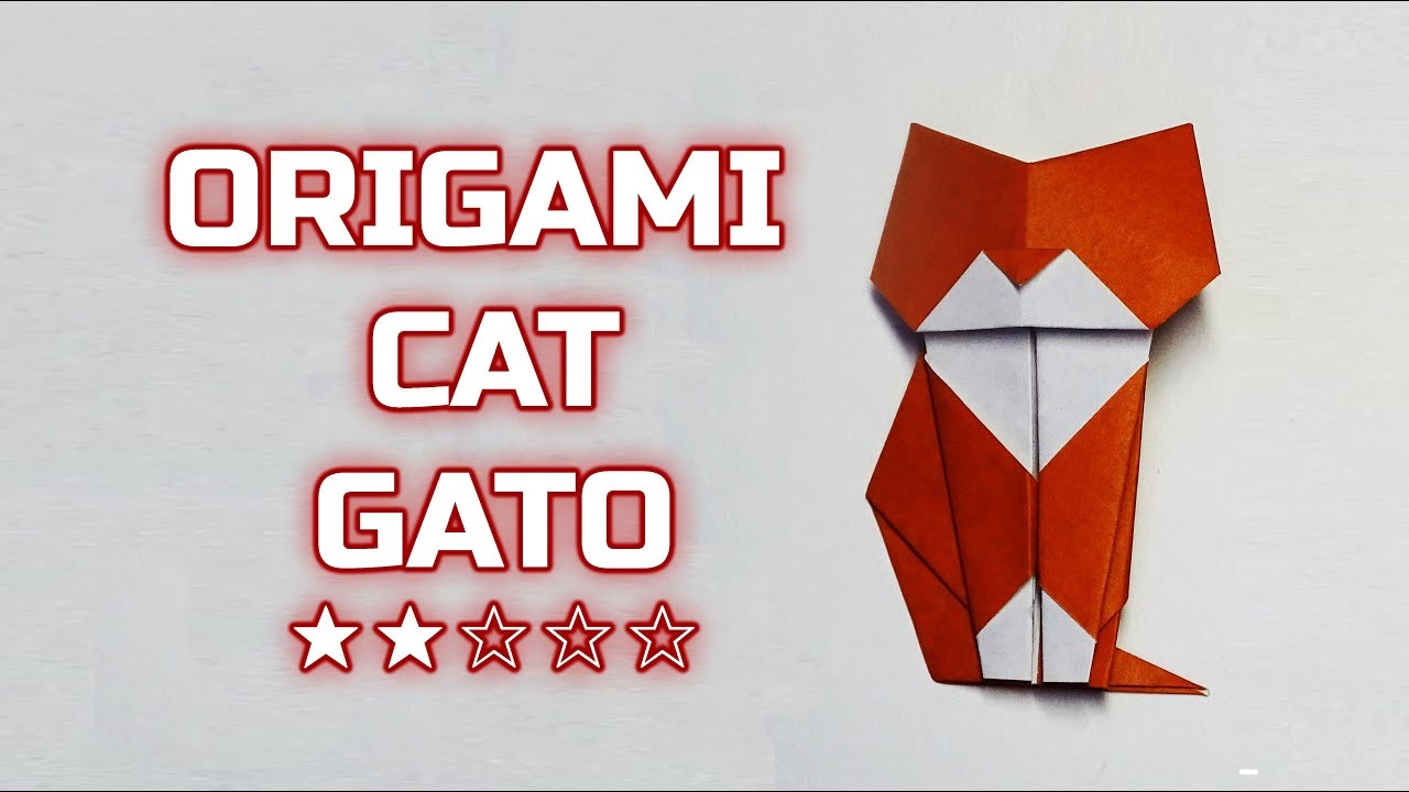 Como hacer un gato de papel  - Origami tutorial 2022 dificultad fácil