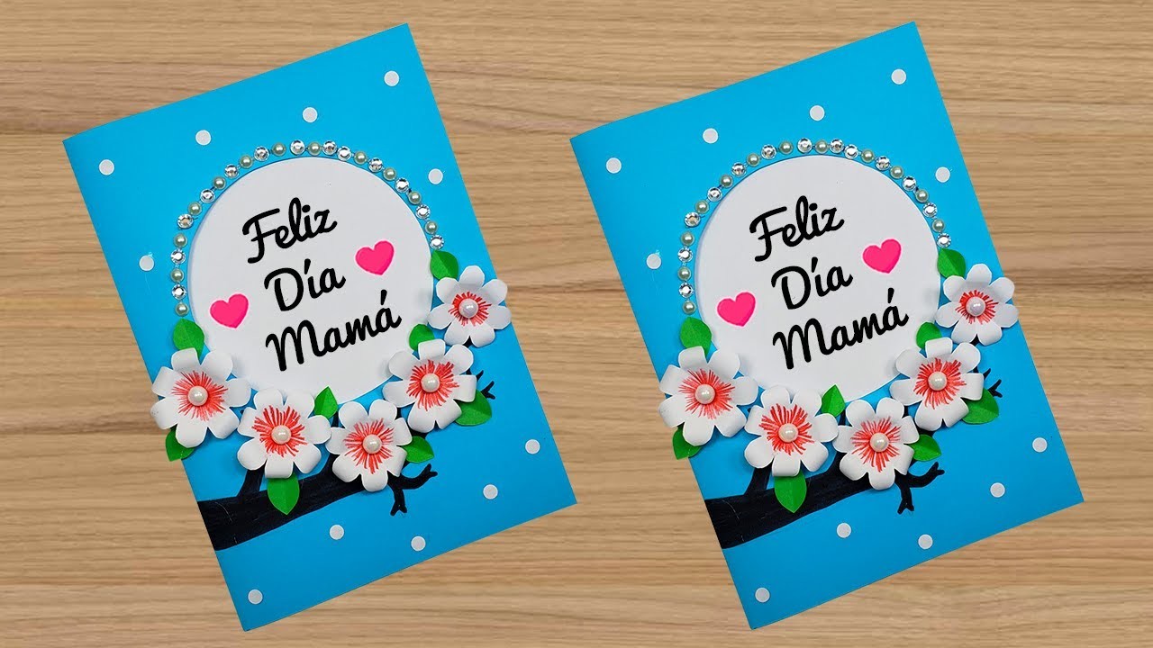????Linda tarjeta de flores para el día de la madre ????Mother's Day Card Easy ???? Especial día de la madre