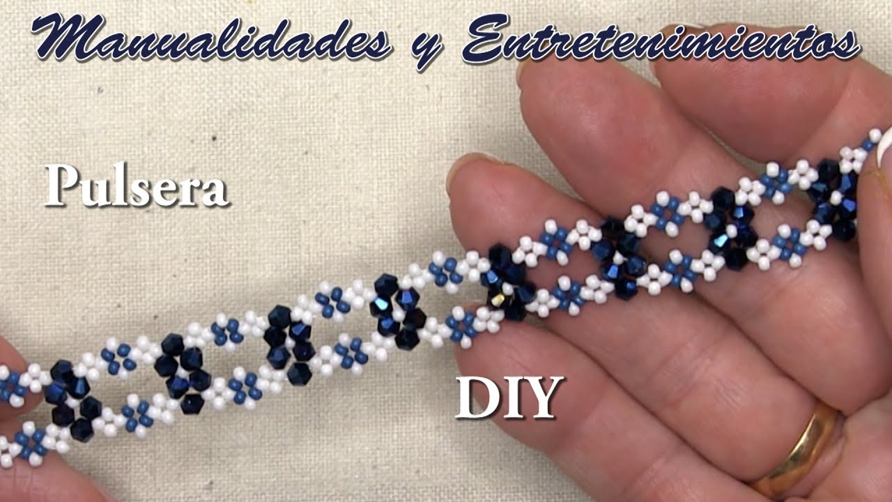 DIY - Pulsera Flores Azules