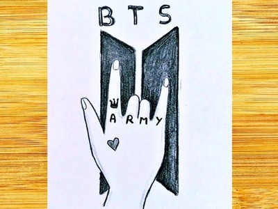 How to draw the BTS Army symbol. How to draw a hand with BTS Army. Easy drawings