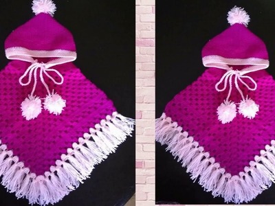 PONCHOS TEJIDOS PARA NIÑAS TODOA MANO