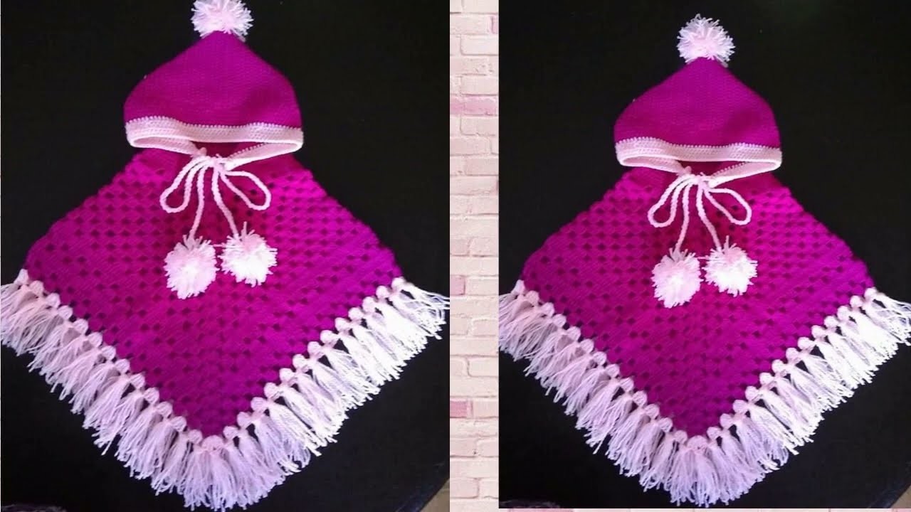 PONCHOS TEJIDOS PARA NIÑAS TODOA MANO