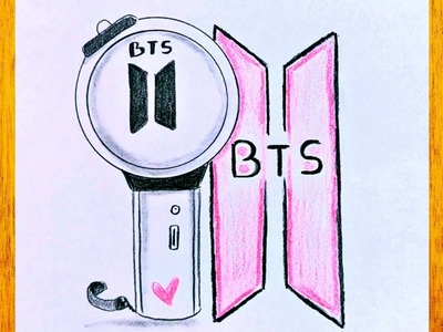 Cómo dibujar el símbolo BTS Army. Dibujo simple para principiantes. Como desenhar o símbolo do BTS