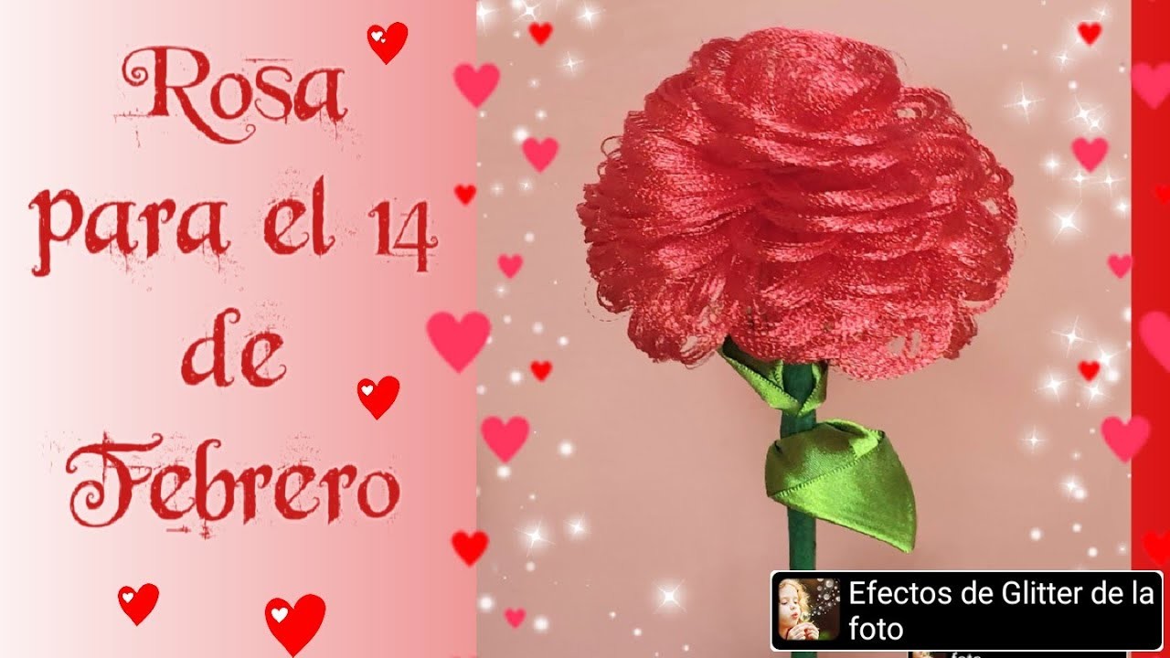 Cómo hacer Rosa FACIL para el día  de San Valentin. 14 de febrero