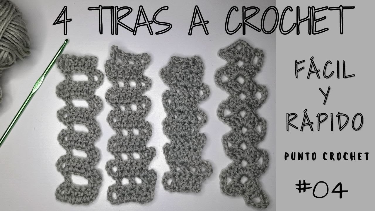 4 FORMAS DE TIRAS a crochet ???? ||???? FÁCIL Y RÁPIDO ????|| TIRAS para blusas o carteras ????