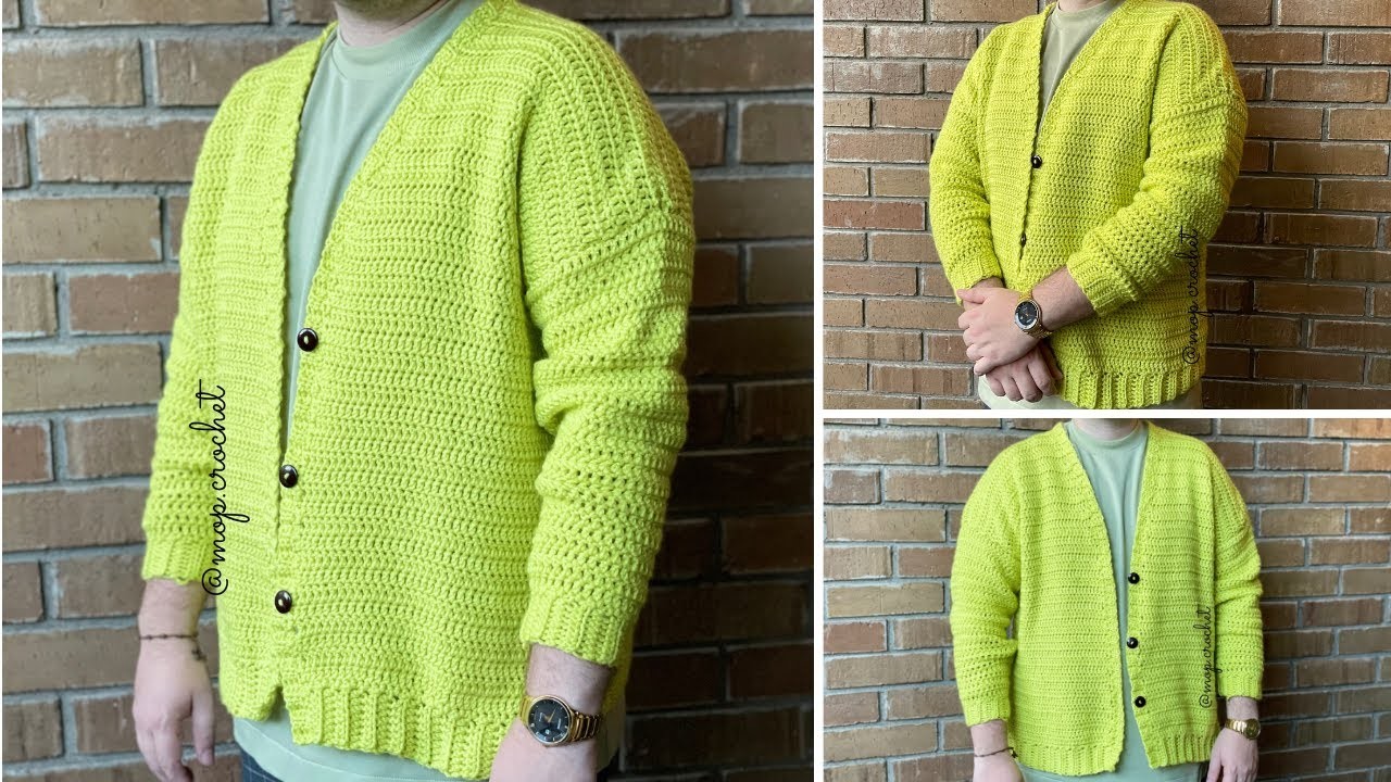 Cardigan Para Hombre a Crochet | Fácil | Zurda