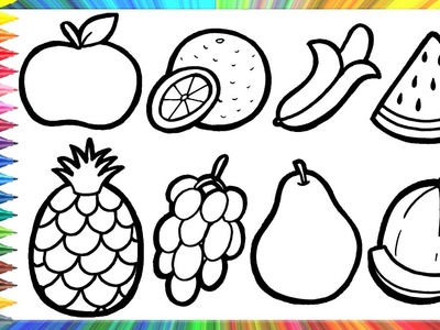 Dibuja y Colorea Frutas.Dibujos Para Niños