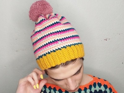 Gorro en Medio Punto a Crochet - Paso a Paso