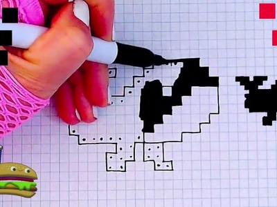 Pixel Art hecho a mano  Como dibujar una ballena paso a paso