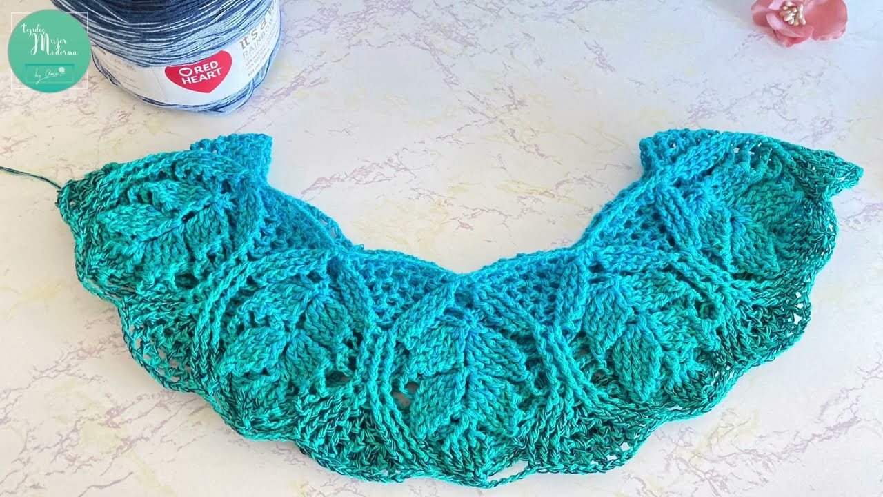BLUSA HOJAS EN RELIEVE ( 1ra Parte ) Como Tejer Canesú   #crochet