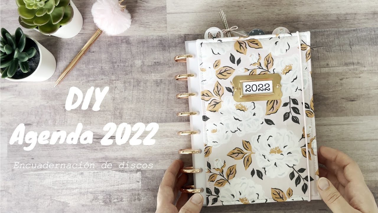 DIY Agenda 2022: con anillas de disco (happy planner) y tapas acolchadas (también álbum o libreta)