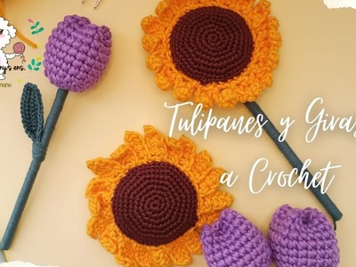 Girasoles Sencillos a Crochet | Girasoles y Tulipanes a crochet parte 2 | Tejidos Penny's ens.