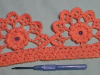 Puntilla para colchas tejido a (crochet)