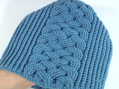 SUPER STYLISH BEANIE HAT.One Model is 2 Variants.Very Beautiful Cable Stitch Pattern