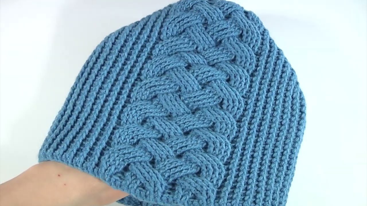 SUPER STYLISH BEANIE HAT.One Model is 2 Variants.Very Beautiful Cable Stitch Pattern