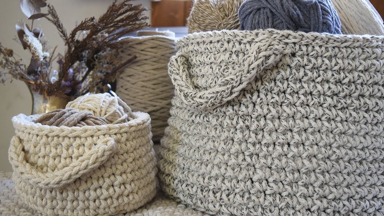 Tutorial Canasta con manijas - Crochet - Paso a Paso