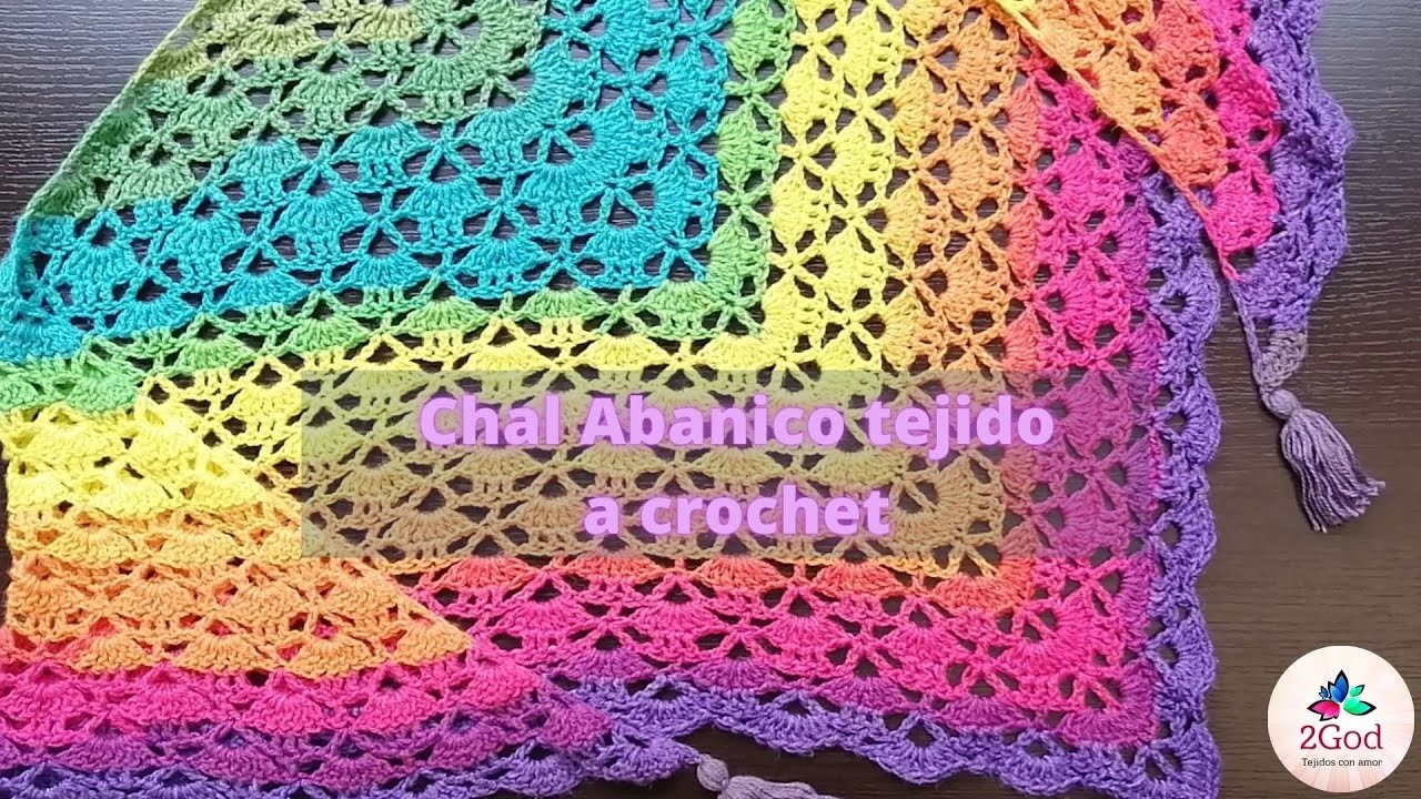 Chal Abanico tejido a crochet