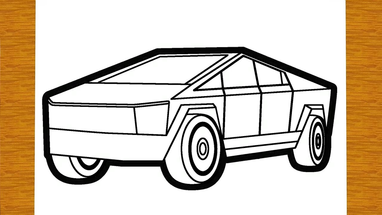 COMO DIBUJAR UN CARRO TESLA CYBERTRUCK | Dibujos para dibujar