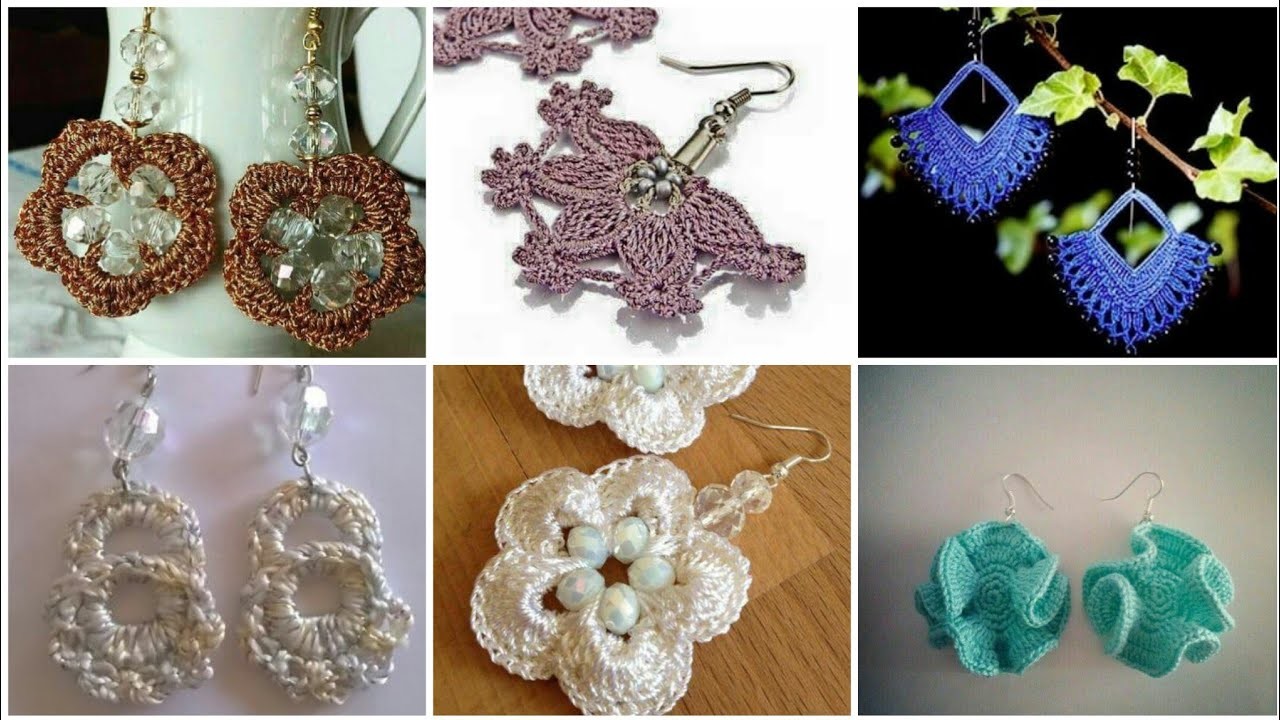 Últimas ideas de carga para damas de patrones de aretes de ganchillo.
