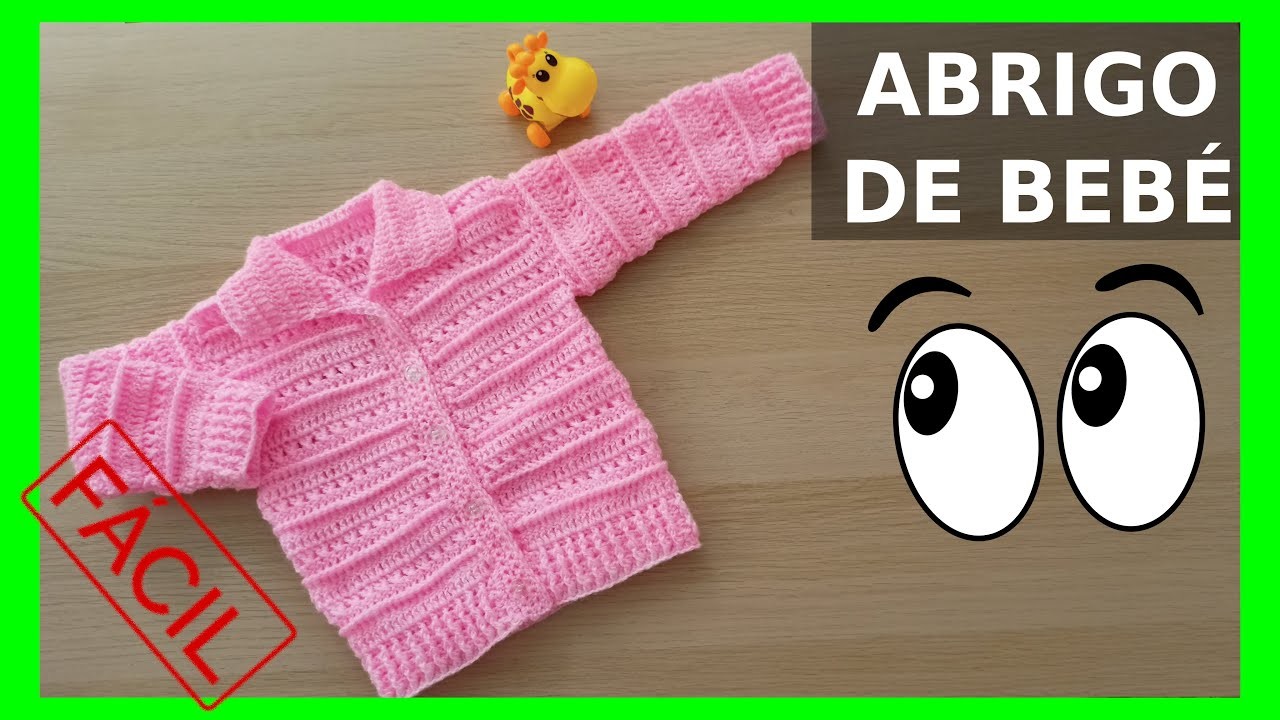 Abrigo en crochet o ganchillo para bebés niñas y niños