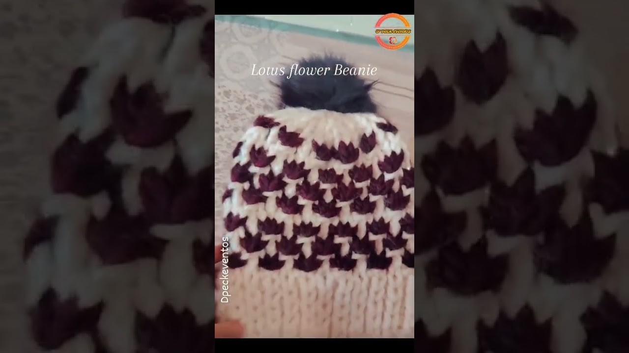 ????????Gorro tejido con agujas circulares.  Lotus flower Beanie knitting #knitting #shorts #beanie