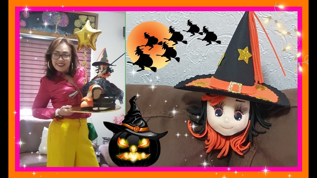 COMO HACER CABECITA DE FOFUCHA BRUJITA CON SOMBRERO