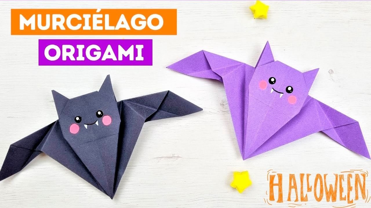 ???? Cómo hacer un Murciélago de papel fácil – Origami Halloween