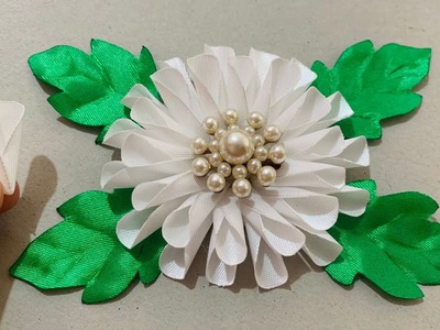 Como hacer una Flor muy facil y elegante satin 2cm |flor de cetim | Cách làm Hoa từ ruy băng satin