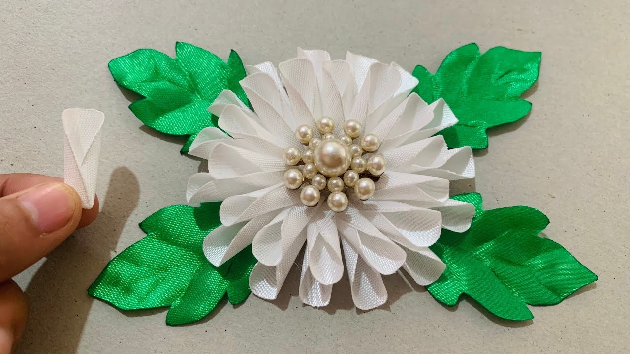 Como hacer una Flor muy facil y elegante satin 2cm |flor de cetim | Cách làm Hoa từ ruy băng satin