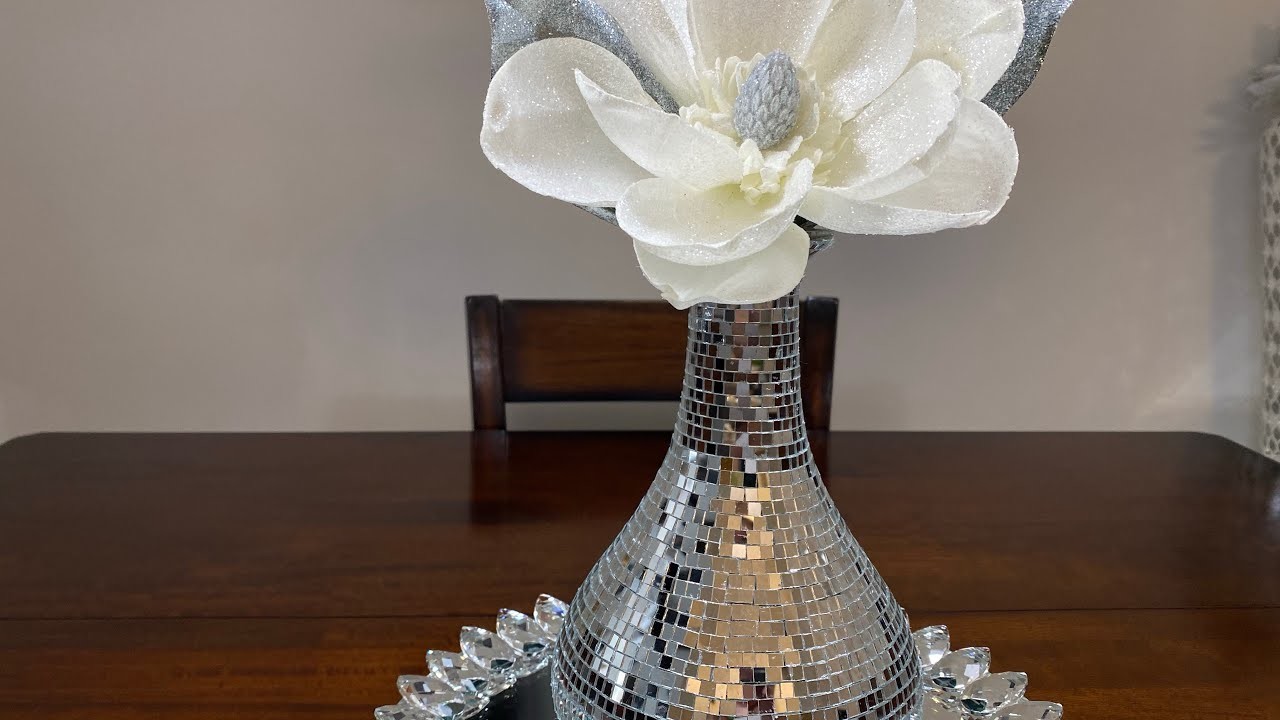 #373- COMO DECORAR UNA HERMOSA VASE CON ESPEJOS PEQUEÑOS,_ #manualidades@teremartinmanualidades