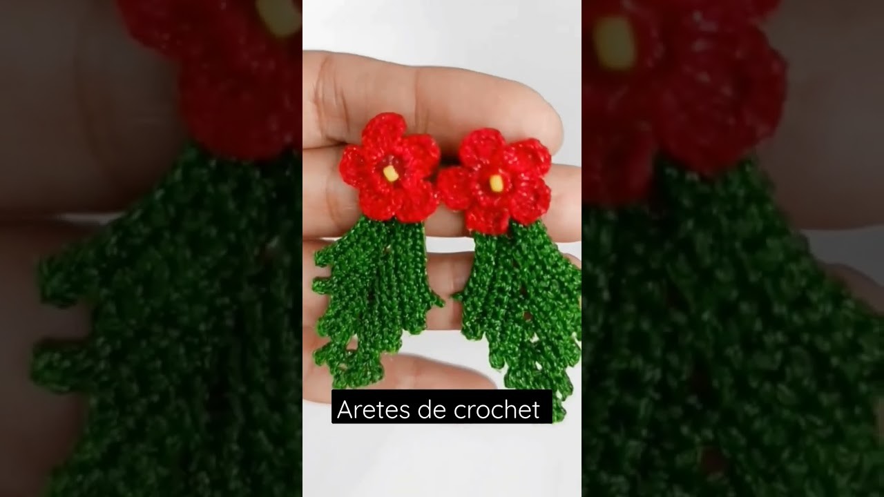 #aretes #crochet #ganchillo #hechoamano #tejido #aprendercrochet #chaquiras #mostacillas
