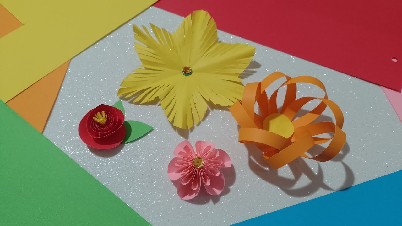????Flores de papel para hacer en el día de la primavera ???? ORIGINALES‼️#diy #manualidades #tutorial????