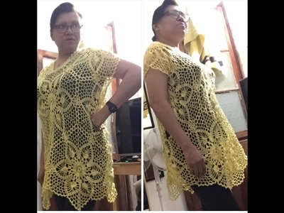 Blusa, blusón o vestido tejido a crochet (Con granny Hexagonal) Parte 1