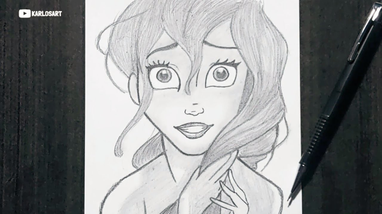 Como Dibujar a la Sirenita ( ARIEL ) Paso a Paso Facil a Lápiz | how to draw ariel [ Disney ] anime