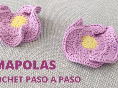 Cómo tejer flores amapolas a crochet super fácil