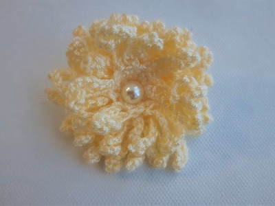 Flor a crochet 8 cm de largo flor para diademas bolsos gorritos etc, rápida y muy fácil de tejer