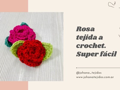 Hermosa!! Flor, rosa tejida a crochet súper fácil